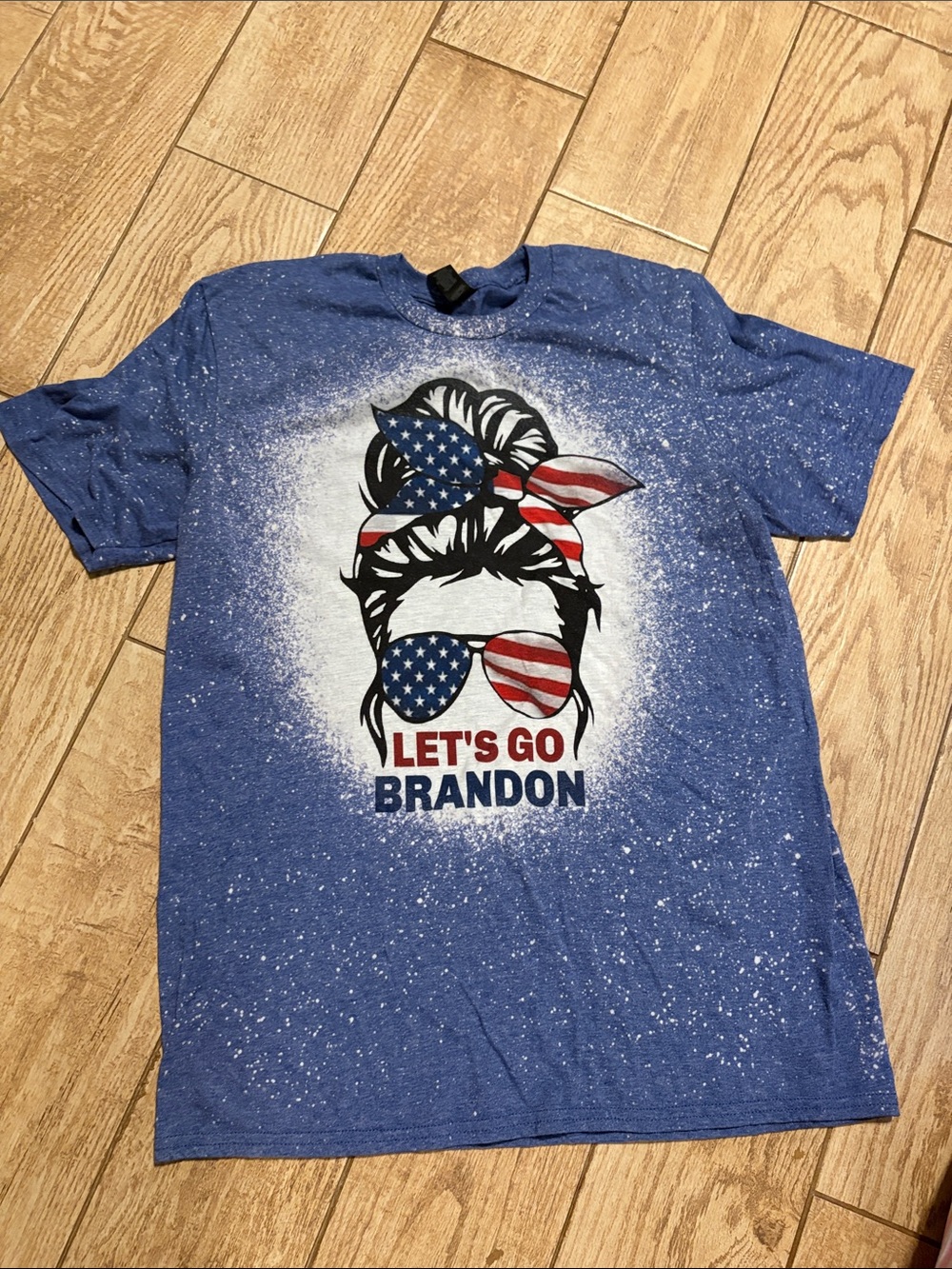 Blue Graphic 'Let's Go Brandon' Short-Sleeve T-Shirt